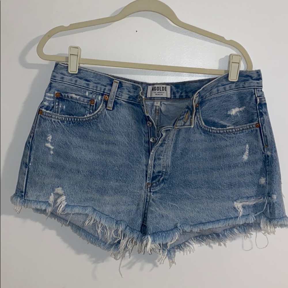 Agolde Parker mid-rise shorts in wash Swampmeet